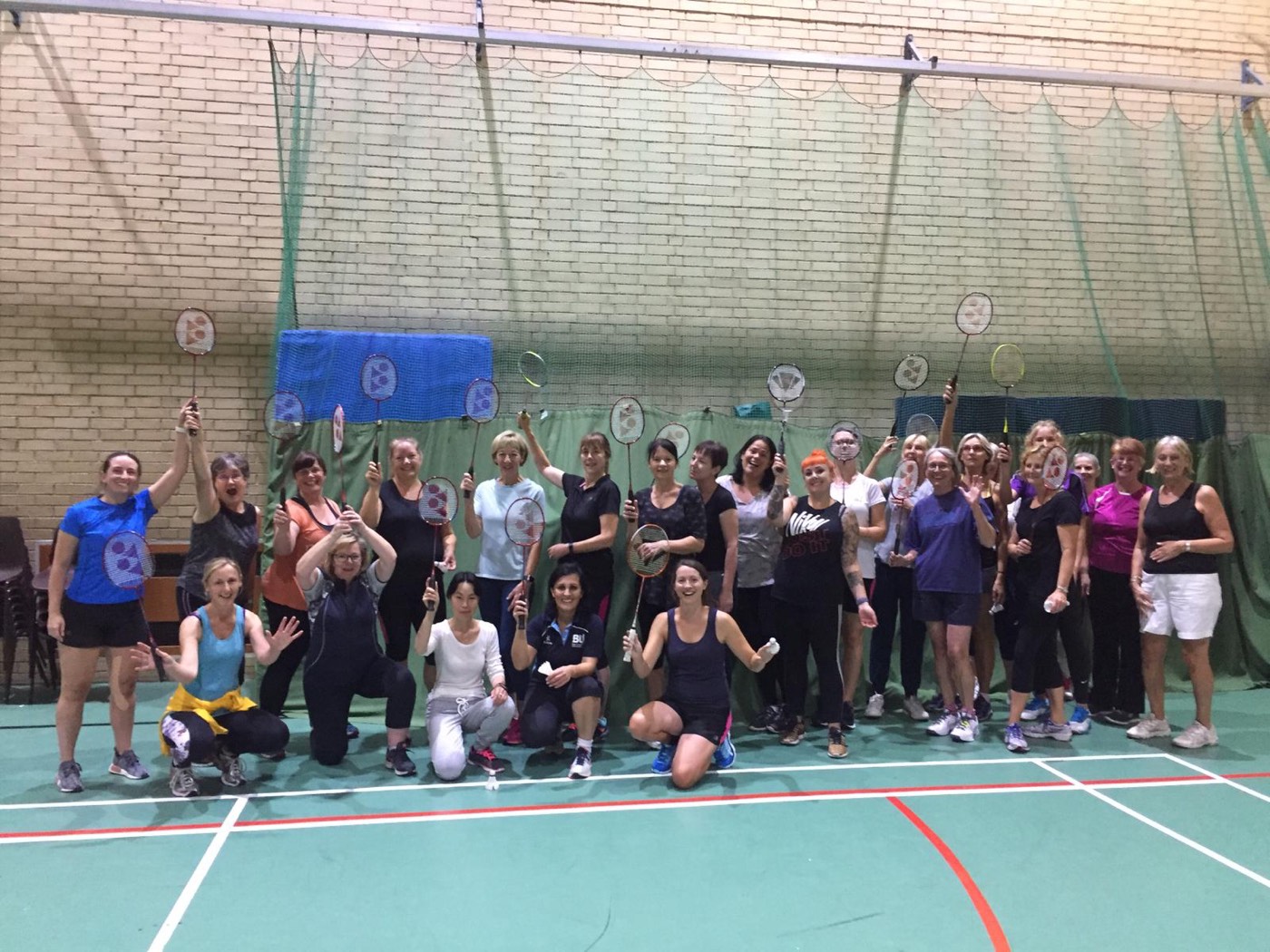 Players at a women's-only badminton session